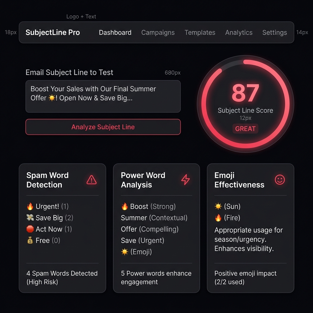 Email Subject Tester interface preview