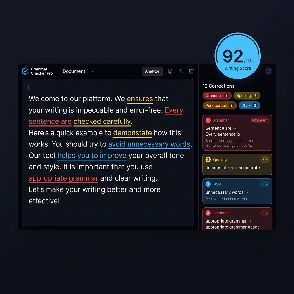 Grammar Checker interface preview
