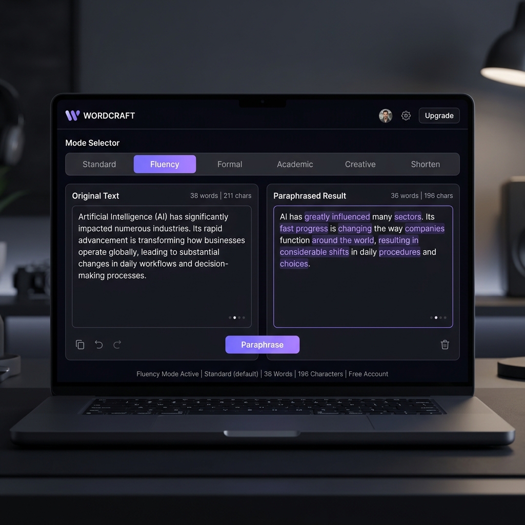 Paraphrasing Tool interface preview