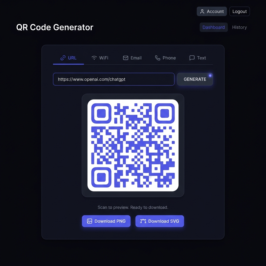 QR Code Generator interface preview